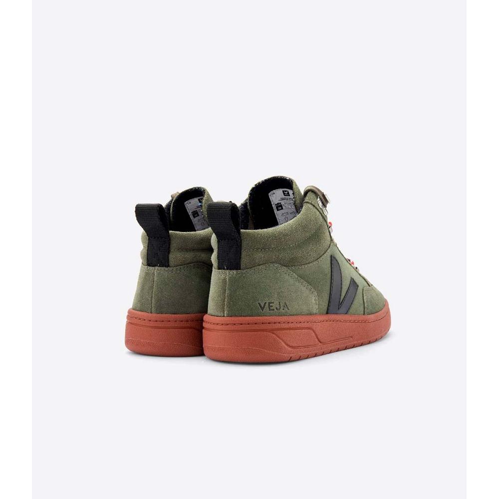 Veja RORAIMA SUEDE Men's High Tops Olive | NZ 115WNB